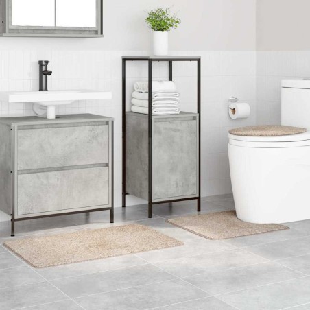Set de 3 tapis de bain crème en polypropylène antidérapants 