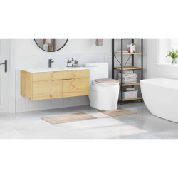 Set de 3 tapis de bain crème en polypropylène antidérapants 