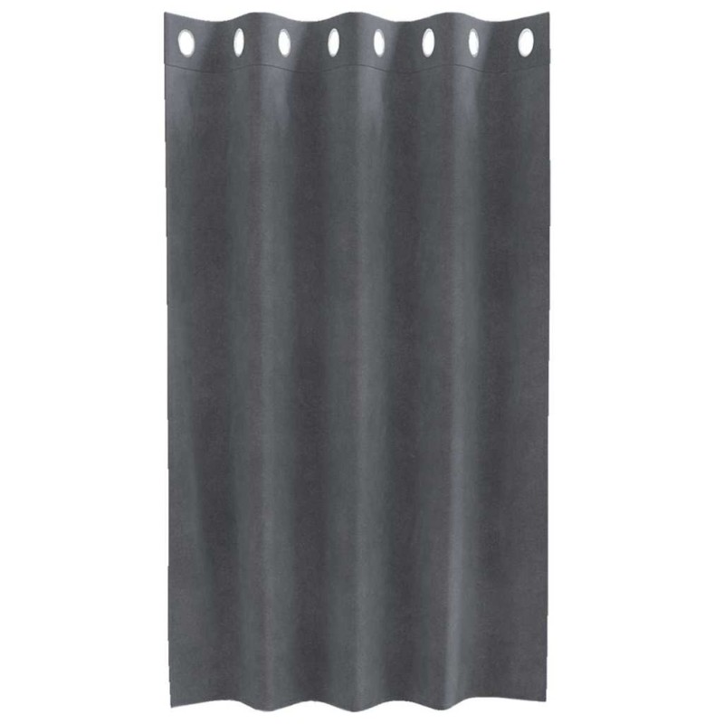 Rideaux occultants avec œillets 2 pièces en velours gris clair super léger 