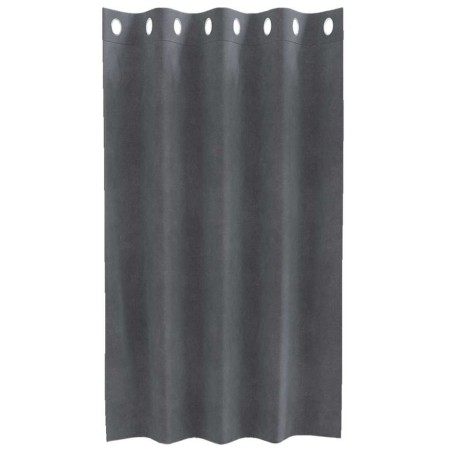Rideaux occultants avec œillets 2 pièces en velours gris clair super léger 
