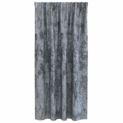 Rideaux en velours 2 pièces avec œillets gris argent 175x140 cm 