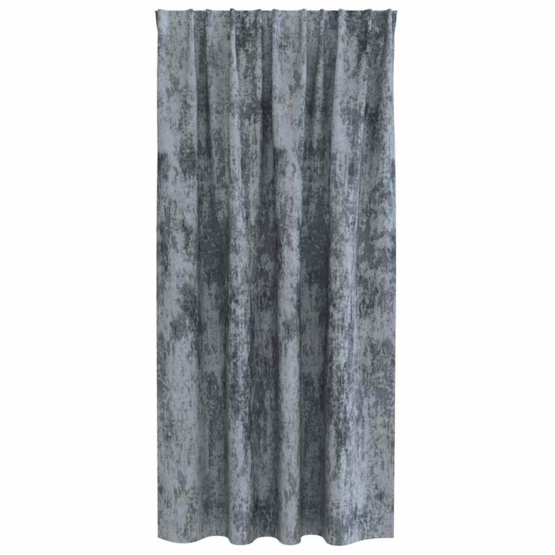 Rideaux en velours 2 pièces avec œillets gris argent 175x140 cm 