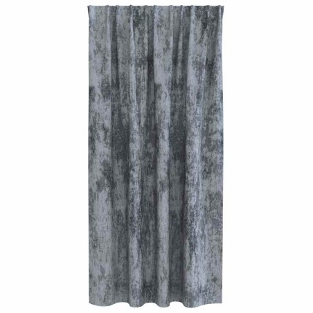 Rideaux en velours 2 pièces avec œillets gris argent 175x140 cm 