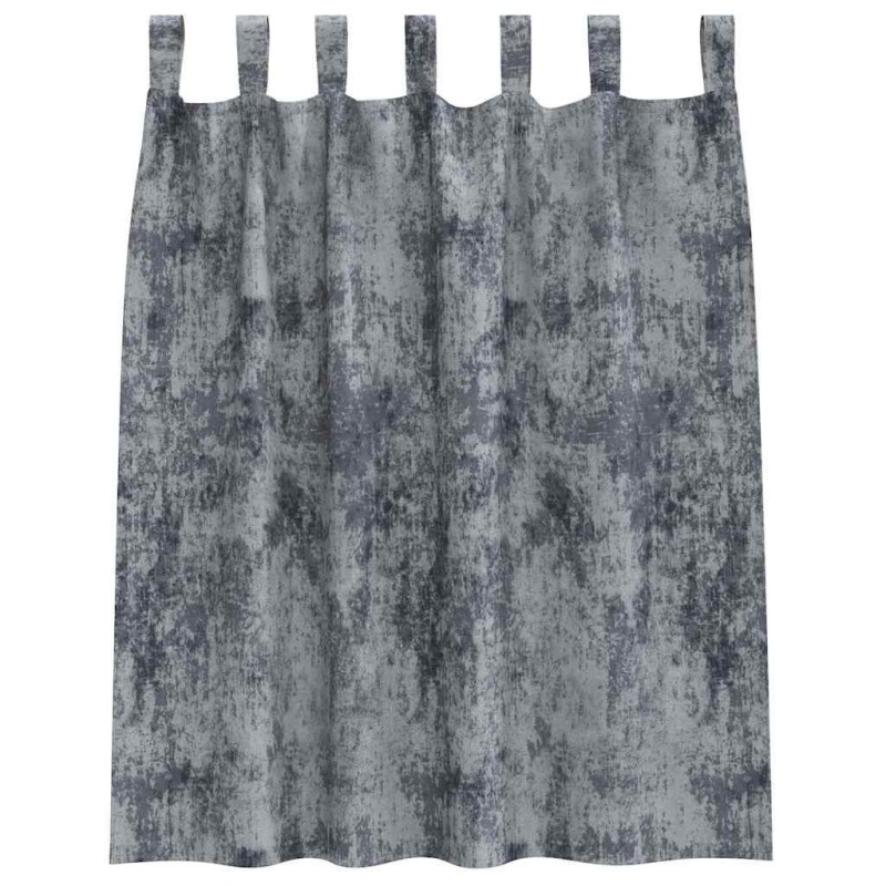 Rideaux en velours 2 pcs avec œillets gris argenté 140x140 cm 