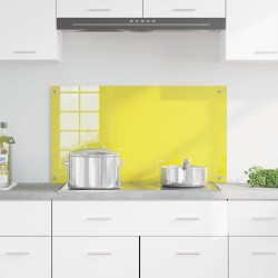 Crédence de Cuisine Jaune 90x50x0,6 cm en Verre Trempé 