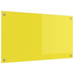 Crédence de Cuisine Jaune 90x50x0,6 cm en Verre Trempé 