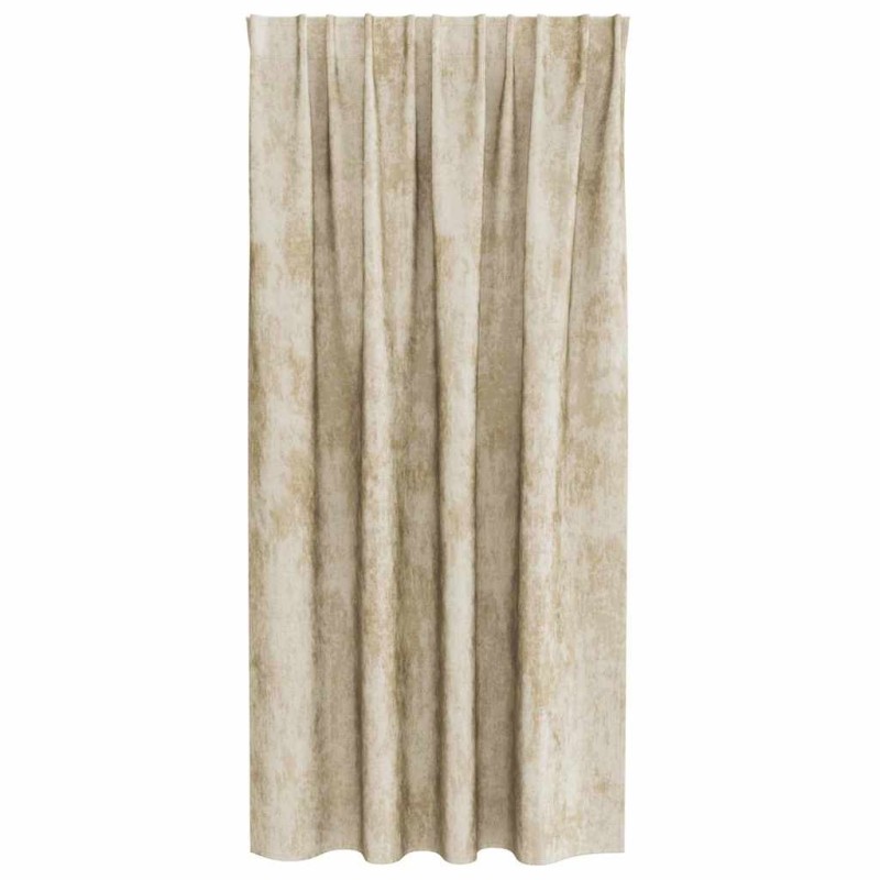 Rideaux en velours 2 pièces avec œillets crème, 175 x 140 cm 
