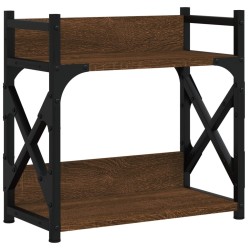 Support d'imprimante à 2 niveaux chêne marron 40x20x40 cm 