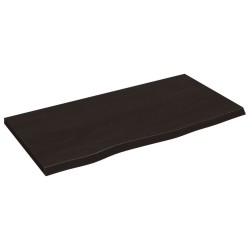 Comptoir de salle de bain marron foncé 80x40x2 cm bois traité 
