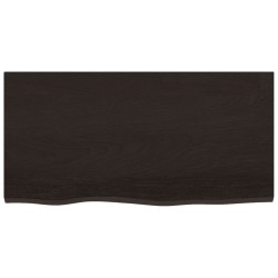 Comptoir de salle de bain marron foncé 80x40x2 cm bois traité 