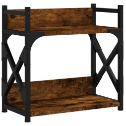 Support d'imprimante à 2 niveaux chêne fumé 40x20x40 cm 