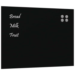 Tableau noir magnétique mural noir 80x60 cm verre trempé 