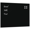 Tableau noir magnétique mural noir 80x60 cm verre trempé 