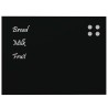 Tableau noir magnétique mural noir 80x60 cm verre trempé 