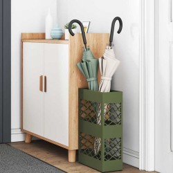 Support de parapluie vert olive , 28x12x41 cm, en acier 