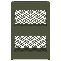 Support de parapluie vert olive , 28x12x41 cm, en acier 