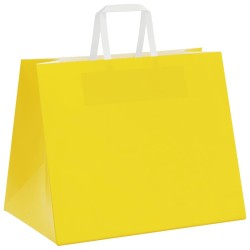 Sacs en papier 50 pcs avec poignées jaune 32x22x24 cm 