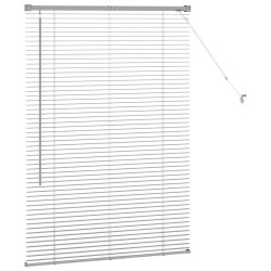 Store de Fenêtre avec des rideaux Argenté 80 x 130 cm Aluminium 