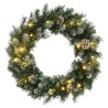 Couronne de Noël avec lumières LED Vert 45 cm PVC 