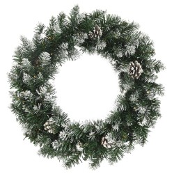 Couronne de Noël avec lumières LED Vert 45 cm PVC 