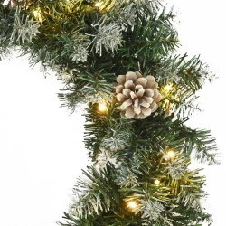 Couronne de Noël avec lumières LED Vert 45 cm PVC 
