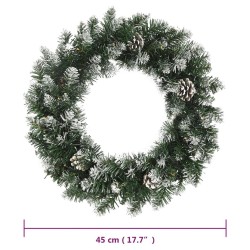 Couronne de Noël avec lumières LED Vert 45 cm PVC 