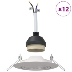 Plafonniers encastrés 12 pièces Ronds GU10 Blanc Ø90 mm Acier 