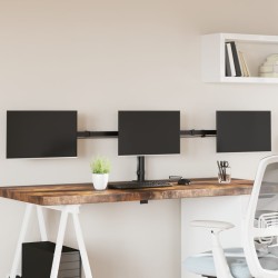 Support de moniteur triple noir acier VESA 75/100 mm 