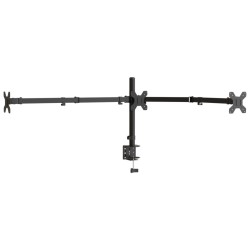 Support de moniteur triple noir acier VESA 75/100 mm 