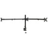 Support de moniteur triple noir acier VESA 75/100 mm 
