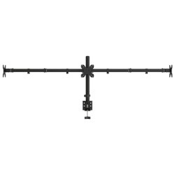 Support de moniteur triple noir acier VESA 75/100 mm 