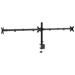 Support de moniteur triple noir acier VESA 75/100 mm 