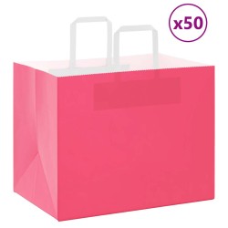 Sacs en papier 50 pcs avec poignées rose 32x22x24 cm 
