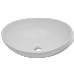 Lavabo céramique 40 x 33 cm Ovale Blanc 