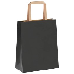 Sacs en papier 250 pcs avec poignées noir 18x8x22 cm 