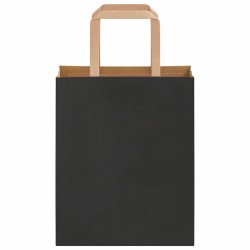 Sacs en papier 250 pcs avec poignées noir 18x8x22 cm 