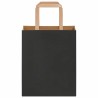 Sacs en papier 250 pcs avec poignées noir 18x8x22 cm 