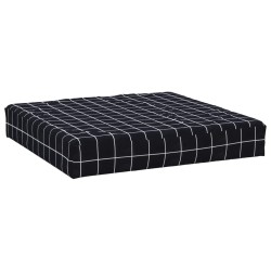 Coussin de palette motif à carreaux noir 60x60x8 cm 