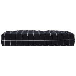 Coussin de palette motif à carreaux noir 60x60x8 cm 