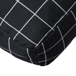 Coussin de palette motif à carreaux noir 60x60x8 cm 