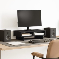 Support de moniteur noir 50x27x15 cm bois d'ingénierie 