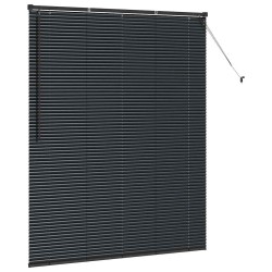 Store de Fenêtre avec des rideaux Autre Noir 80 x 130 cm Aluminium 