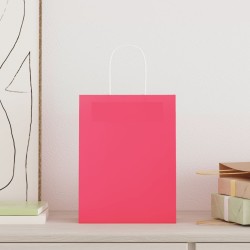 Sacs en papier 250 pcs avec poignées rose 21x11x28 cm 