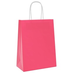 Sacs en papier 250 pcs avec poignées rose 21x11x28 cm 