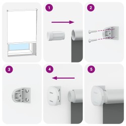 Store enrouleur occultant blanc cassé 45x210cm largeur du tissu 
