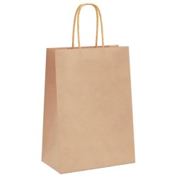 Sacs en papier 50 pcs avec poignées marron 15x8x21 cm 
