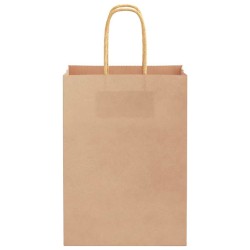 Sacs en papier 50 pcs avec poignées marron 15x8x21 cm 