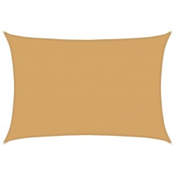 Voile d'ombrage 160 g/m² rectangulaire sable 4x5 m PEHD 