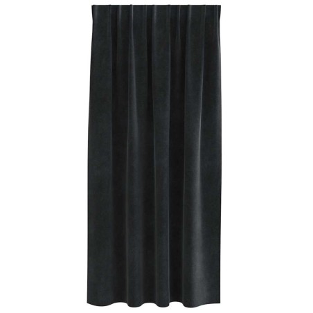 Rideaux occultants avec bande supérieure 2 pièces en velours noir 
