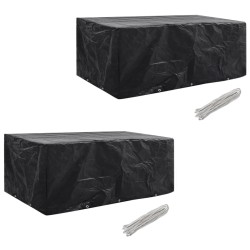 Housses de salon de jardin 2 pcs Rotin 10 œillets 229 x 113 cm 